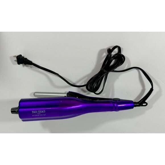 Bed Head TIGI A Wave We Go Adjustable Hair Waver Iron Purple With Silver Barrels - Picture 10 of 16